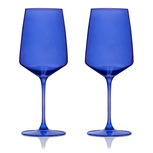 VISKI Кристални чаши за вино “Nouveau“ 2 бр. - цвят кобалт - 650 мл.