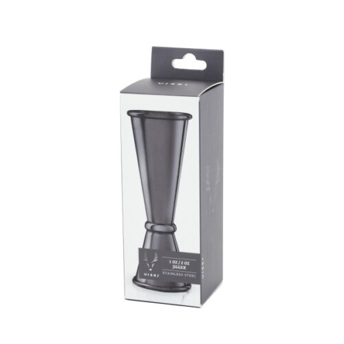 <p><strong>VISKI Двоен джигър/мярка за алкохол 30мл/60мл “Makoto-GunMetal“<br />• Материал: </strong>неръждаема стомана, черно покритие<br /><strong>• Размер: </strong>4,5 х 12 см (ДхВ)<br /><strong>• Измерва: </strong>30 мл и 60 мл<br /><strong>• Размер на опаковката: </strong>4,8 х 5,1 х 14,9 см<br /><strong>• Тегло с опаковката: </strong>0,100 кг<br /><strong>• Препоръчва се ръчно измиване</strong><br /><strong>Производител:</strong> Viski® / САЩ</p><br />Марка: TRUEBRANDS <br />Модел: VISKI 6450<br />Доставка: 2-4 работни дни<br />Гаранция: 2 години
