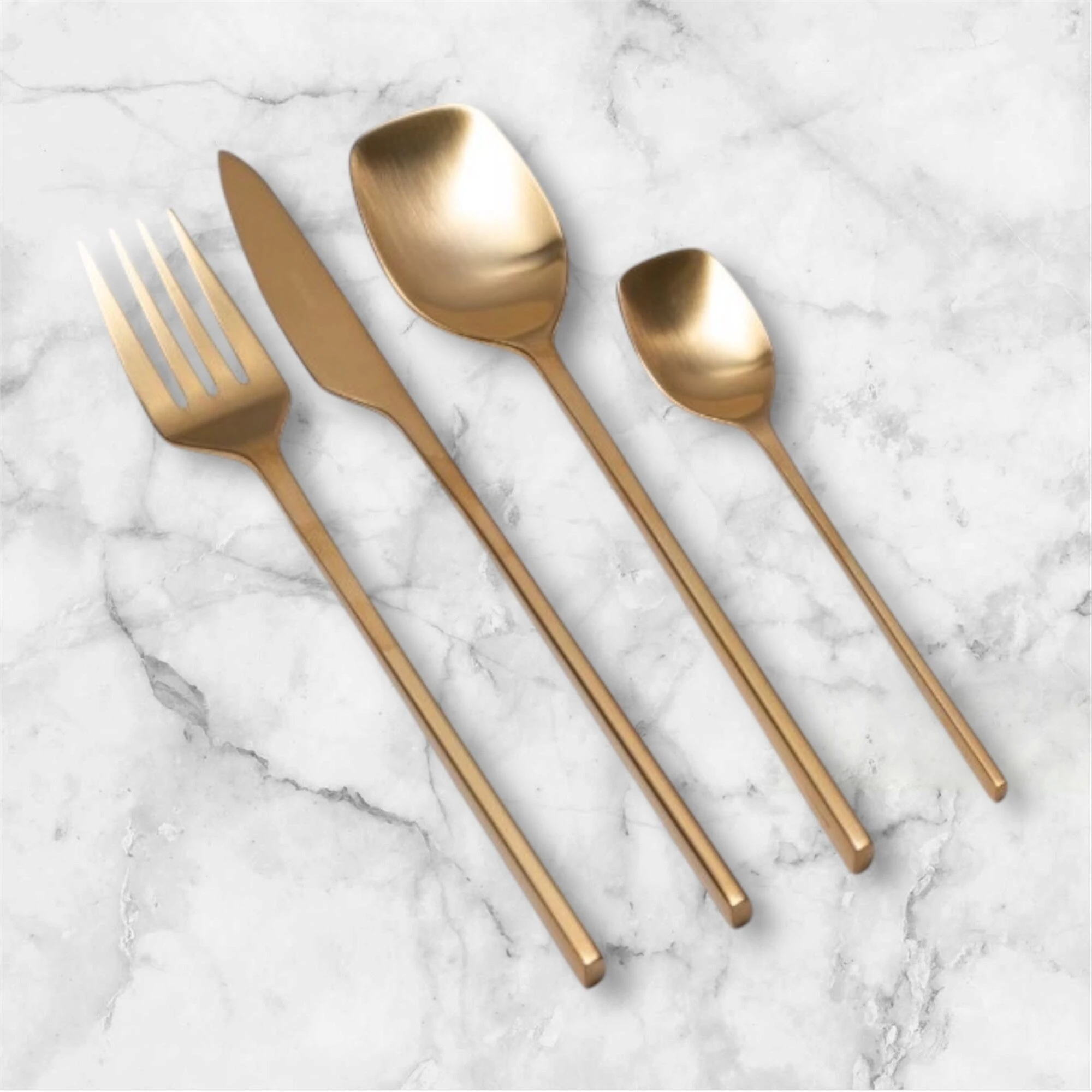 HERDMAR Прибори за хранене “VERSO“- 24 части – позлатени мат