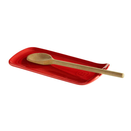 EMILE HENRY Керамична поставка за прибори за готвене  SPOON REST - цвят червен