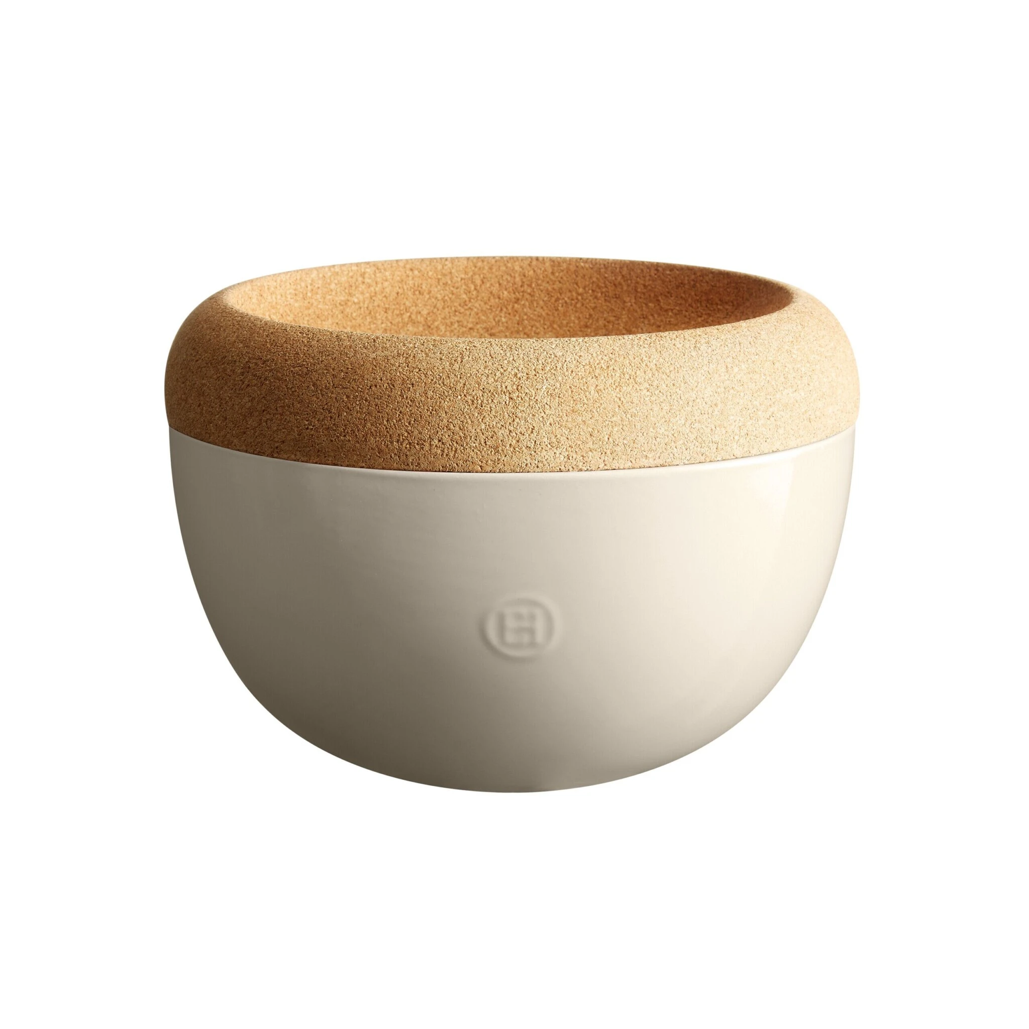 EMILE HENRY Керамична купа / фруктиера с корков капак "DEEP STORAGE BOWL"  - Ø 27 см - цвят екрю