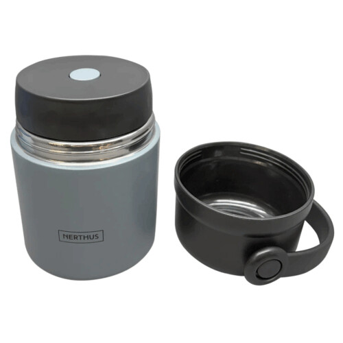 <p><strong>Nerthus Двустенен термос за храна с дръжка - сив - 650 мл.</strong><br /><span>• </span><strong>Тегло:</strong><span> 0,431 кг.</span><br /><span>• </span><strong>Капацитет:</strong><span> 0,650 мл.</span><br /><span>• </span><strong>Размери: </strong><span>Ø <span>10,5 x 16,5 см.</span></span><br /><span>• </span><strong>Материал:</strong><span> Неръждаема стомана, пластмаса</span><br /><span>• </span><strong>Цвят:</strong><span> Сив</span><br /><strong>Производител: Vin Bouquet, Испания</strong></p><br />Марка: Vin Bouquet <br />Модел: VB FIH 1462<br />Доставка: 2-4 работни дни<br />Гаранция: 2 години