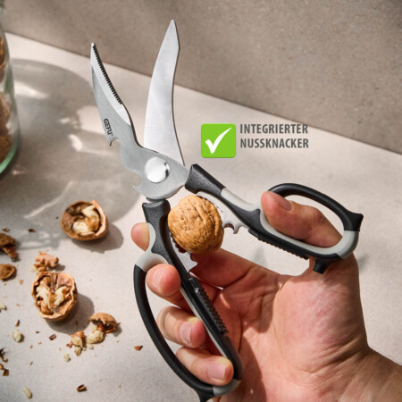 <p><span style="font-size: small;"><strong>GEFU Универсална кухненска ножица “MULTICO“<br /></strong></span>• <strong>Изключително здрава</strong><br />• <strong>Микроназъбени остриета за продължителна острота и сигурно захващане при рязане</strong><br />• <strong>Практични допълнителни функции:<br /></strong> - отварачка за бутилки<br /> - отварачка за винтови капачки до Ø 30 мм<br /> - лешникотрошачка<br /> - извито острие със специален прорез за рязане на птици<br />• <strong>Подходяща и за дясна и за лява ръка</strong><br />• <strong>Материал:</strong> висококачествена неръждаема стомана / пластмаса<br /> • <strong>Размери:</strong> 22,9 х 8,5 х 1,6 см<br />• <strong>Тегло:</strong> 0,139 кг <br />•<strong> Не е подходяща за съдомиялна машина </strong><br /> <strong>Производител: GEFU / Германия<br /></strong><br /><br /></p><br />Марка: GEFU - GERMANY <br />Модел: GEFU 12665<br />Доставка: 2-4 работни дни<br />Гаранция: 2 години