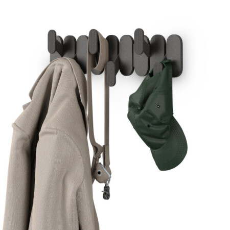 UMBRA Закачалка за стена с 6 бр. закачалки “TEMPO“ - цвят черен