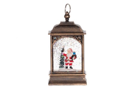 FINNLUMOR Светещ фенер “Snowglobe“ - Дядо Коледа - бронзов