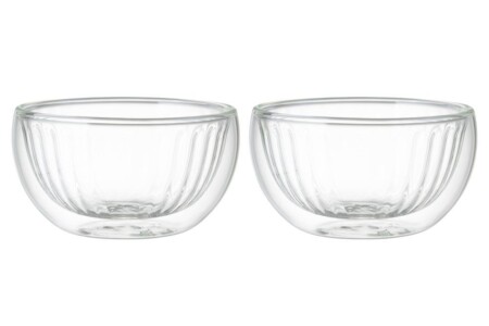 MAKU Комплект от 2бр оребрени двустенни купи - Ø10 см.