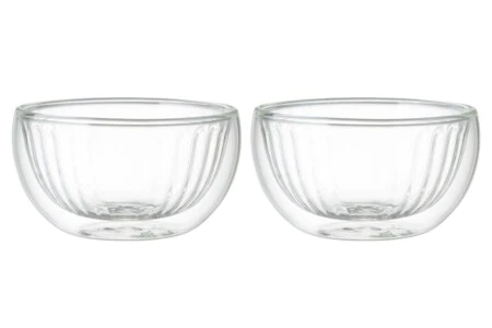 MAKU Комплект от 2бр оребрени двустенни купи - Ø10 см.