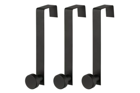 4Living Комплект от 3 бр закачалки за врата “Robin“ - черни