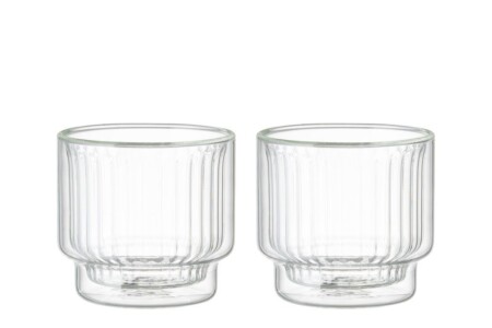 MAKU Комплект от 2бр оребрени двустенни чаши -  260мл.