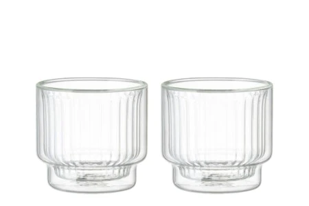 MAKU Комплект от 2бр оребрени двустенни чаши -  260мл.