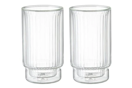 MAKU Комплект от 2бр оребрени двустенни чаши -  300мл.