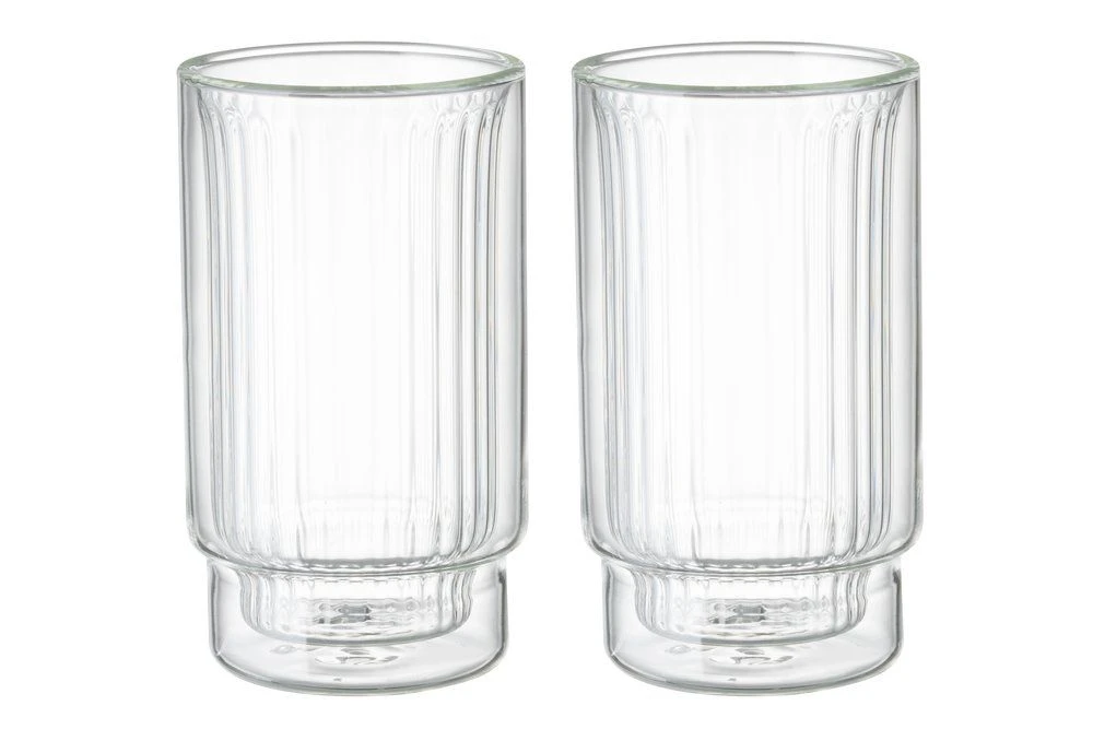 MAKU Комплект от 2бр оребрени двустенни чаши -  300мл.