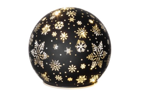 FINNLUMOR Декоративна 3D LED стъклена топка Снежинка 12 см