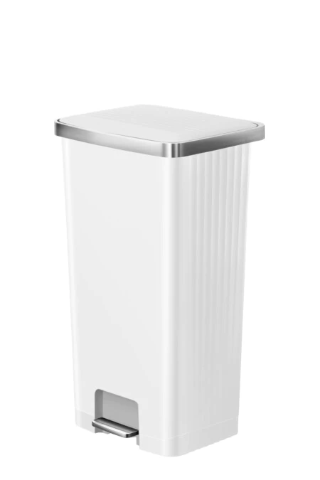 EKO Кош за отпадъци с педал “HANA II“ - бял - 90 л.