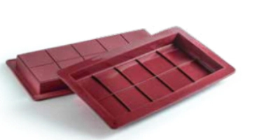 COOX Сет от 2 бр. форми за Дубайски шоколад - 25 х 14 см. - тъмно червени
