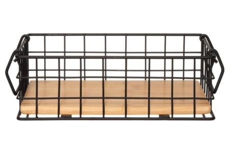 <p><strong>4LIVING Метален панер с бамбуково дъно</strong><br /><strong>• Материал: </strong>желязо, бамбук<br /><strong>• Размери: </strong><span>25</span><span> х 18 х 8,5 см.<br /></span><strong>• Цвят: </strong><span>черен/кафяв</span><br /><strong>• Тегло:</strong><span> 0,630 кг<br /><strong>• Не е подходящ за съдомиялна машина</strong></span><br /><strong>Производител: Tammer Brands/ Финландия</strong></p><br />Марка: 4LIVING <br />Модел: TB 4Living 632280<br />Доставка: 2-4 работни дни<br />Гаранция: 2 години