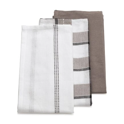 KELA Комплект от 3 бр. домакински кърпи за съдове “Pasado“ - 65х45 см. - кафяви