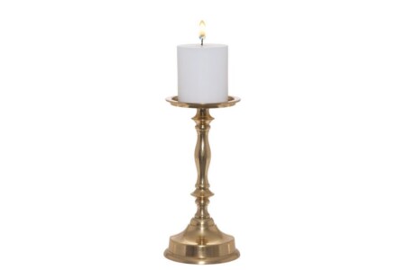 <p><strong>4Living Свещник за 1 бр. свещ “Aatto“ - 21,5 см. - златен цвят</strong><br /><span><strong>• За 1 свещ</strong><br /><strong>• Цвят:</strong> злато<br /><strong>• Материал:</strong> алуминий</span><br /><strong>• Размери на свещника:</strong> 10,5 х 10,5 х<span> 21,5 см.</span><br /><strong>• Тегло:</strong><span> 0,360 кг.</span><br /><strong>Производител: Tammer Brands/ Финландия</strong></p><br />Марка: 4LIVING <br />Модел: TB 4Living 627925<br />Доставка: 2-4 работни дни<br />Гаранция: 2 години