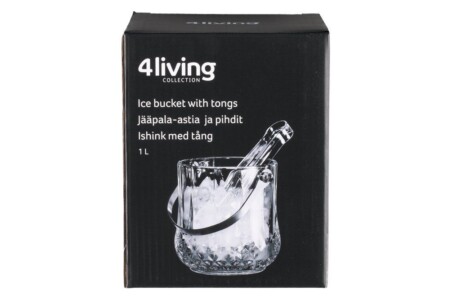 <p><strong>4Living Стъклен съд за лед с щипки</strong><br /><strong>• Материал: </strong><span>стъкло, стомана, полипропилен</span><br /><strong>• Размери: </strong>Ø <span>13,5 x 13,5 см.</span><br /><strong>• Тегло: </strong><span>1,270 кг.<br /><strong>• Вместимост: </strong>1 л.</span><strong><br /></strong><strong>Производител: Tammer Brands/ Финландия</strong></p><br />Марка: 4LIVING <br />Модел: TB 4Living 635473<br />Доставка: 2-4 работни дни<br />Гаранция: 2 години