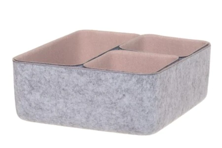 4LIVING Панери за съхранение и организация - 4 бр. различни размери сиво-розови