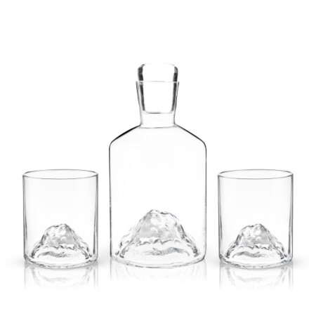 <p><strong>VISKI Луксозен комплект за уиски &ldquo;MOUNTAIN&ldquo;</strong><br /><strong>&bull; Материал: </strong>безоловен кристал<br /><strong>&bull; Ръчно издухани</strong><span><br /><strong>&bull; В комплекта:</strong>&nbsp;<br /></span>- 1 бр кристален декантер - 10,2 х 19,7 см / 710 мл<br />- 2 бр кристални чаши - 8 х 9,1 см / 266 мл<br /><strong>&bull; Размер на опаковката: </strong>29<span>,7 х 15,5 х 24,5 см</span><br /><strong>&bull; Тегло с опаковката: </strong>1<span>,380 кг.<br /></span><strong>&bull; Препоръчва се ръчно измиване&nbsp;</strong><br /><strong>Производител:</strong><span>&nbsp;Viski&reg; / САЩ</span></p><br />Марка: TRUEBRANDS <br />Модел: VISKI 2909<br />Доставка: 2-4 работни дни<br />Гаранция: 2 години