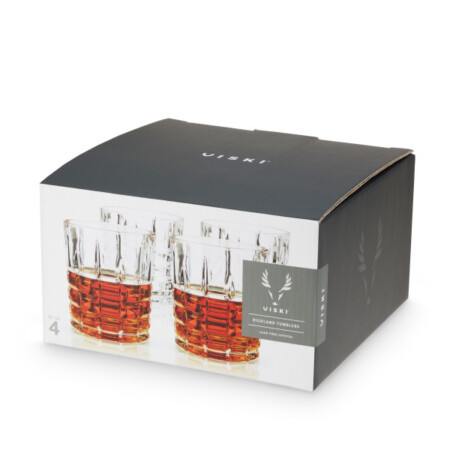 <p><strong>VISKI Кристални чаши за уиски &ldquo;HIGHLAND&ldquo; 4бр. - 295мл.<br />&bull; В комплект 4 бр чаши<br />&bull; Материал: </strong>безоловен кристал&nbsp;<br /><strong>&bull; Размер на 1 бр чаша: </strong>7 х 15 см (ШхВ)<br /><strong>&bull; Вместимост на 1 бр чаша:</strong> 295 мл<br /><strong>&bull; Тегло на 1 бр чаша: </strong>0,300 кг<br /><strong>&bull; Размер на опаковката: </strong>19,1 х 19,1 х 10,8 см<br /><strong>&bull; Тегло с опаковката: </strong>1,540 кг<br /><strong>&bull; Ръчно измиване</strong><br /><strong>Производител:</strong> Viski&reg; / САЩ</p><br />Марка: TRUEBRANDS <br />Модел: VISKI 10627<br />Доставка: 2-4 работни дни<br />Гаранция: 2 години