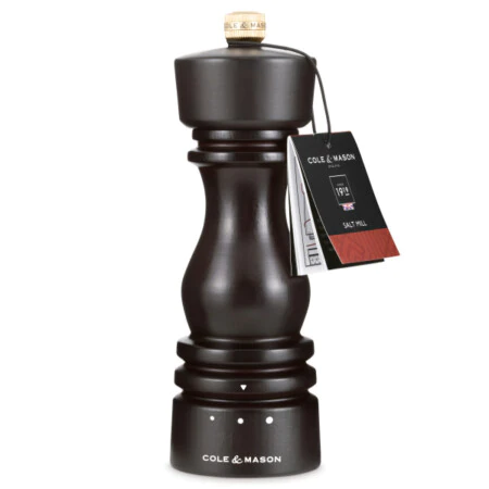 COLE & MASON Мелничка за сол “LONDON“ - 18 см. - цвят тъмен шоколад - с механизъм за прецизност