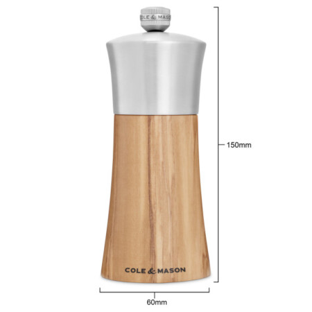 <p><strong>COLE & MASON Мелничка за сол &ldquo;BROMLEY&ldquo; - 15 см. - цвят натурален</strong><br /><strong>&bull; Диаметър:&nbsp;</strong><span>&Oslash; 6 см.</span><br /><strong>&bull;&nbsp;Височина:</strong><span>&nbsp;15 см.<br /><strong>&bull; Тегло с опаковката:</strong>&nbsp;0,210 кг.&nbsp;</span><br /><strong>&bull;&nbsp;Материал:</strong><span>&nbsp;Маслиново държо, стомана, керамика</span><br /><strong>&bull;&nbsp;Механизъм:&nbsp;</strong><span>керамичен механизъм<br /></span><span style="color: #ff0000;"><strong>&bull;&nbsp;Да не се мокри с вода!<br />&bull;</strong></span><span>&nbsp;<strong><span style="color: #ff0000;">Не използвайте мелничките за различни от сол и черен пипер продукти!!!&nbsp;</span><br /><span style="color: #ff0000;"><strong>&bull;&nbsp;Не поставяйте сол в мелницата за пипер, тъй като това ще разяде механизма от въглеродна стомана!</strong></span><br /></strong></span><strong>Производител: Cole&Mason / Англия</strong></p><br />Марка: COLE & MASON <br />Модел: Cole & Mason H 243004<br />Доставка: 2-4 работни дни<br />Гаранция: 2 години
