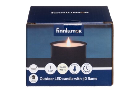 <p><strong>FINNLUMOR LED свещ с 3D пламък &ldquo;Marchall&ldquo; - черна</strong><br /><strong>&bull; Размери:</strong><span>&nbsp;<span>&Oslash; 10</span>,5</span><span>&nbsp;х 7,5 см.<br /><strong>&bull; Тегло:&nbsp;</strong>0,120 кг.<br /><span><strong>&bull; Материал:</strong>&nbsp;полипропилен, ABS<br /><strong>&bull; Цвят:</strong>&nbsp;черен<strong><br />&bull; Захранване:&nbsp;</strong>батерии&nbsp; 3 бр. АAА (не са включени)<br /><strong>&bull; Функция таймер - 6 ч. включена, 18 ч. изключена</strong><br /></span></span><strong>Производител: Tammer Brands/ Финландия</strong></p><br />Марка: FINNLUMOR <br />Модел: TB Finnlumor 630249<br />Доставка: 2-4 работни дни<br />Гаранция: 2 години