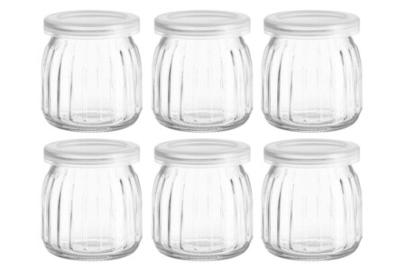 MAKU Сет от 6 бр. стъклени бурканчета за съхранение “Ripple“ - 180 мл.