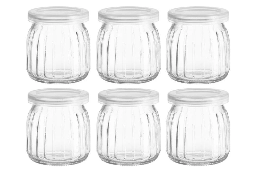 MAKU Сет от 6 бр. стъклени бурканчета за съхранение “Ripple“ - 180 мл.