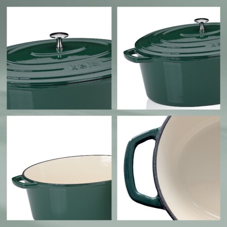 <p><strong>KELA Чугунена овална тенджера с капак &ldquo;Calido&ldquo; - 36х29 см. - зелена</strong><br /><strong>&bull; Серия:&nbsp;</strong>Calido<br /><strong>&bull; Материал:</strong>&nbsp;чугун<br /><strong>&bull; Размери:</strong>&nbsp;36 х 29 х 15 см.<br /><strong>&bull; Вместимост:</strong>&nbsp;9,3 л.<br /><strong>&bull; Цвят:</strong>&nbsp;зелен<br /><strong>&bull; Производител: KELA / Германия<br />&bull;&nbsp;Подходяща за:</strong></p>
<p><strong><img src="https://www.vip-giftshop.com/media//file_8.jpg" alt="" width="200" /></strong></p><br />Марка: KELA <br />Модел: KELA 12903<br />Доставка: 2-4 работни дни<br />Гаранция: 2 години