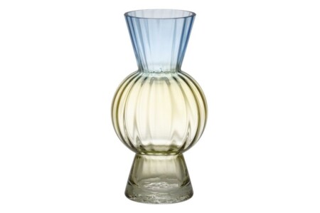 4LIVING Стъклена ваза “Poppy“ - цвят син/зелен