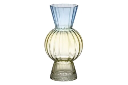 4LIVING Стъклена ваза “Poppy“ - цвят син/зелен