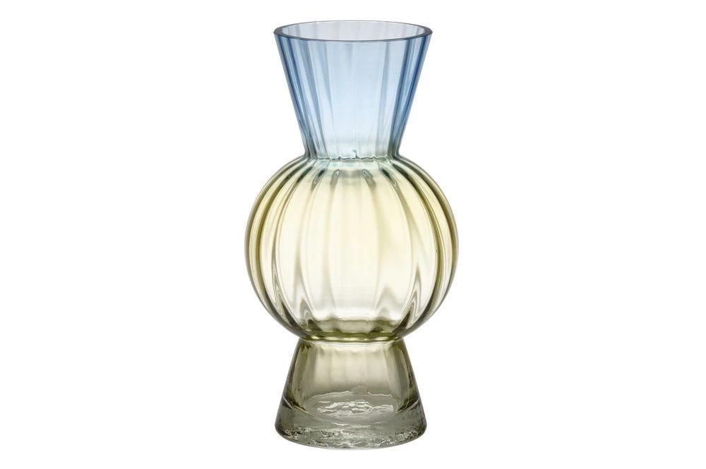 4LIVING Стъклена ваза “Poppy“ - цвят син/зелен