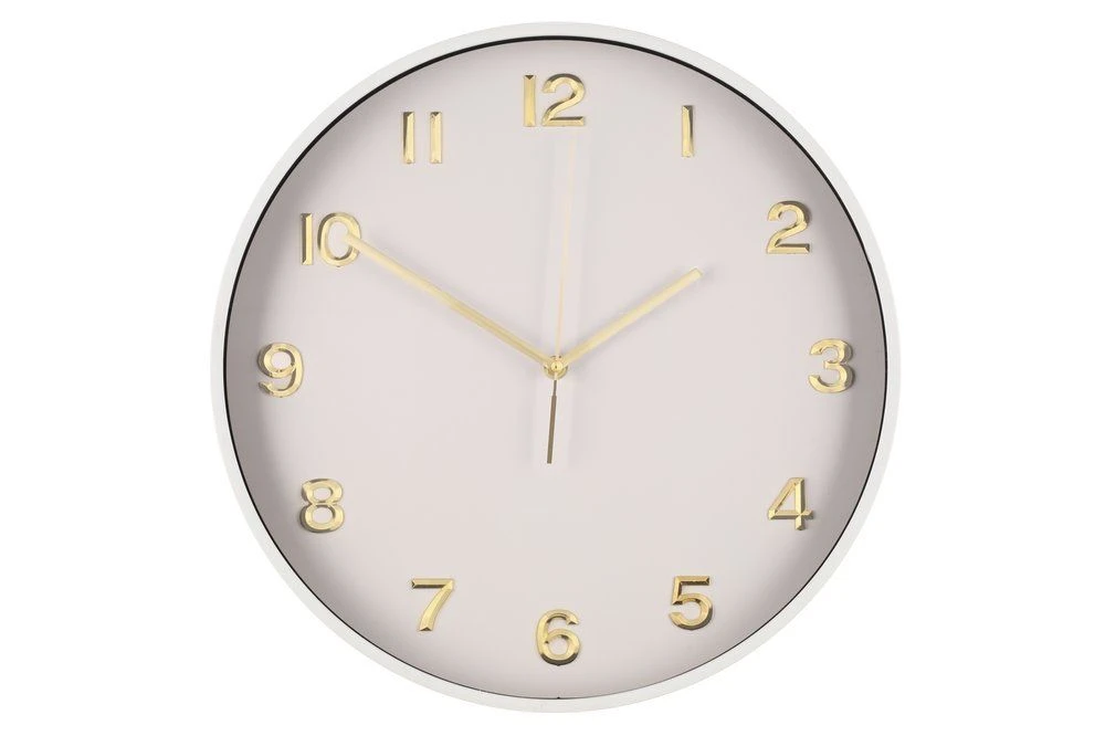 4LIVING Часовник за стена “Sella“ - цвят бял - Ø 40 см.
