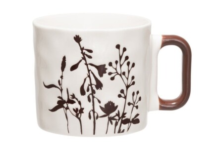 4LIVING Порцеланова чаша с дръжка “Hay“ - цвят черен - 435 мл.