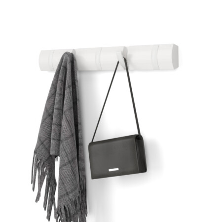 UMBRA Закачалка за стена с 5 бр. закачалки “FLIP“ - цвят бял