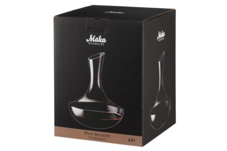 <p><strong>MAKU Гарафа / Декантер за вино</strong><br /><strong>&bull;&nbsp;Материал:</strong><span>&nbsp;кристално стъкло<br /></span><strong>&bull; Размер на поставката:&nbsp;</strong>&Oslash; 20,5 х 26 см<br /><strong>&bull; Тегло:</strong> 0,67 кг<strong><br />&bull; Размери на опаковката:</strong><span>&nbsp;21,5 х 21,5 х 27,5 см.<br /></span><strong>&bull;&nbsp;Тегло с опаковката:&nbsp;</strong><span>0,85 кг.<br /><strong>&bull; Препоръчва се ръчно измиване<br /></strong></span><strong>Производител: Tammer Brands/ Финландия</strong></p><br />Марка: MAKU <br />Модел: TB MAKU 656154<br />Доставка: 2-4 работни дни<br />Гаранция: 2 години