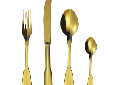 HERDMAR Прибори за хранене “MONO“- 24 части - златни (гланц + мат)