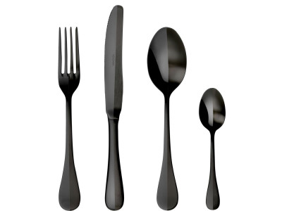 HERDMAR Прибори за хранене “ROCCO“- 24 части - черни (гланц + мат)