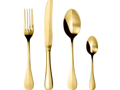 HERDMAR Прибори за хранене “ROCCO“- 24 части - златни (гланц + мат)