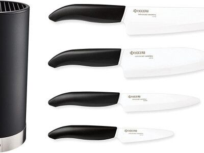 KYOCERA Комплект 4бр керамични ножове серия "GEN" + блок за ножове