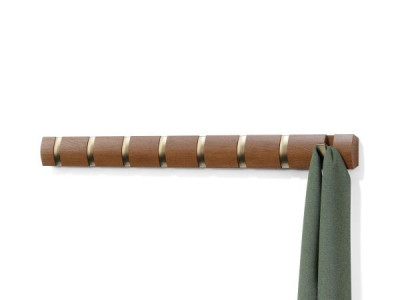 UMBRA Закачалка с 8 бр.куки “FLIP“ - цвят злато / светъл орех