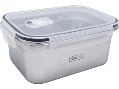 Nerthus Стоманена херметически кутия за храна за микровълнова - 1600 мл.