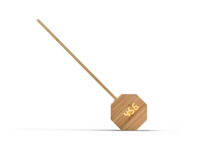 GINGKO Смарт лампа с часовник и будилник “Octagon One Plus“ - бамбук