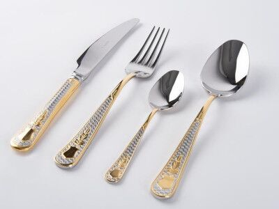HERDMAR Комплект прибори за хранене “GUELL“- 51 части - с позлатен елемент