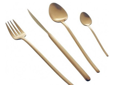 HERDMAR Прибори за хранене “STICK“- 24 части - позлатени мат