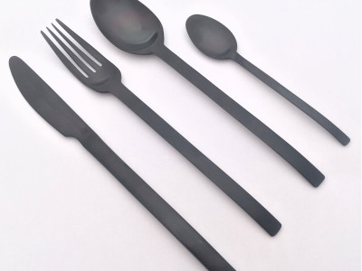 HERDMAR Комплект прибори за хранене “SPIGA“ – 24 части – черен/мат