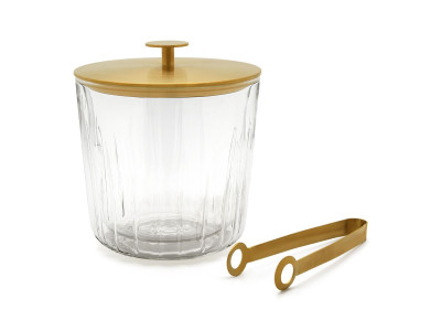 LEOPOLD VIENNA Стъклен съд за лед с щипки “Arinto“